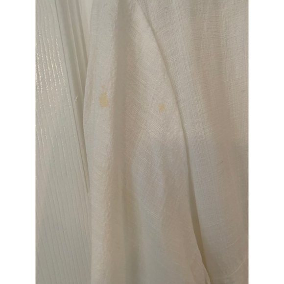 Eileen Fisher White Long Sleeve Button Down Top Small - Picture 5 of 7